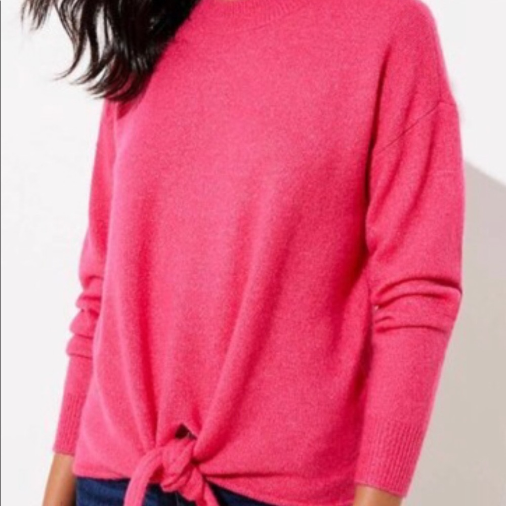 Mock neck tie sweater